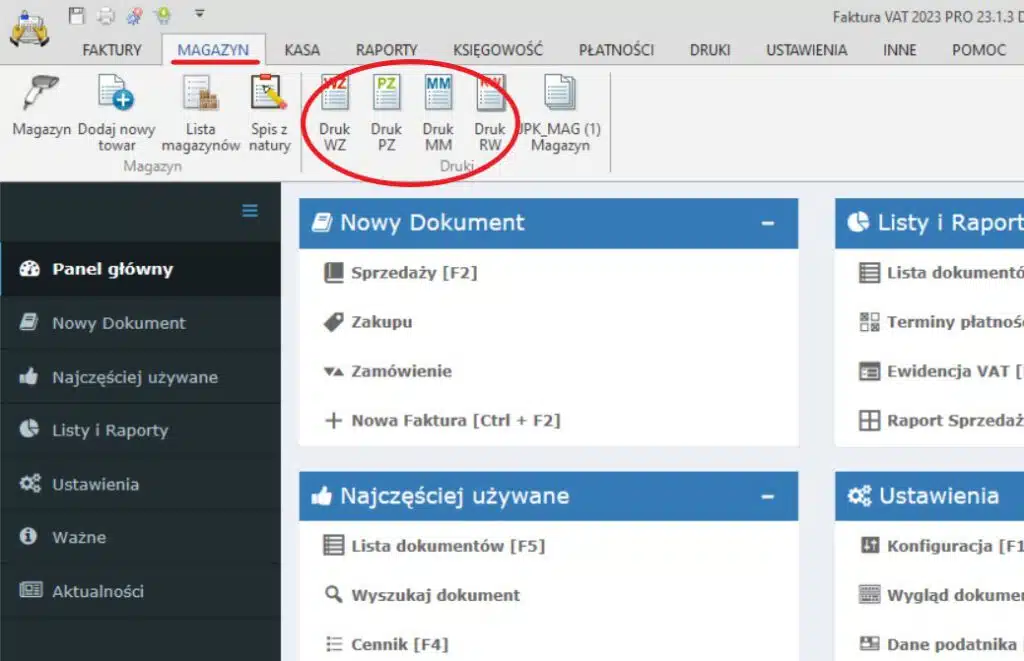 Dokumenty magazynowe
