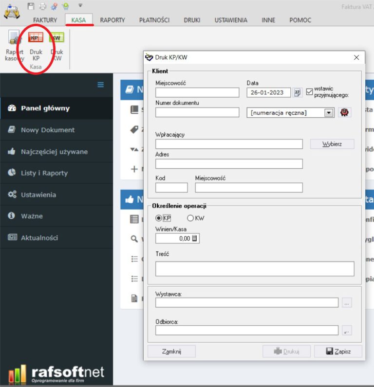Kasa Przyjmie Rafsoft Net